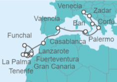 Itinerario del Crucero Islas Canarias, Portugal, Marruecos, Grecia, Italia - MSC Cruceros