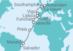 Itinerario del Crucero Desde Salvador Bahía a Rotterdam - Costa Cruceros