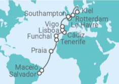 Itinerario del Crucero Desde Salvador Bahía a Kiel  - Costa Cruceros