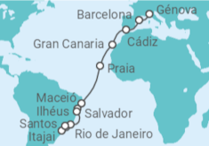 Itinerario del Crucero Desde Génova a Santos - Costa Cruceros