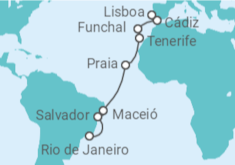 Itinerario del Crucero Brasil, Cabo Verde, España y Portugal - Costa Cruceros