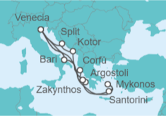 Itinerario del Crucero Italia, Grecia, Montenegro, Croacia - Costa Cruceros