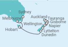 Itinerario del Crucero Nueva Zelanda y Australia  - Silversea