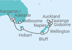 Itinerario del Crucero Australia y Nueva Zelanda  - Silversea