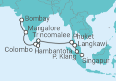 Itinerario del Crucero Sri Lanka, Tailandia y Malasia - Silversea