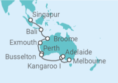 Itinerario del Crucero De Singapur a Melbourne - Silversea