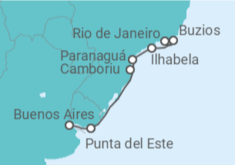 Itinerario del Crucero Brasil, Uruguay y Argentina - Silversea