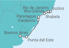 Itinerario del Crucero Brasil, Uruguay y Argentina - Silversea