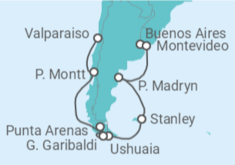 Itinerario del Crucero Argentina y Chile  - Silversea