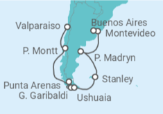 Itinerario del Crucero Chile, Uruguay y Argentina - Silversea