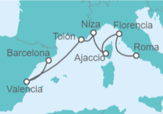 Itinerario del Crucero Mediterráneo occidental - Royal Caribbean