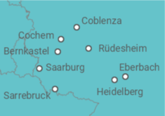 Itinerario del Crucero Cuatro ríos, cuatro valles: Las joyas del Sarre, el Mosela, el Neckar y el Rin - CroisiEurope