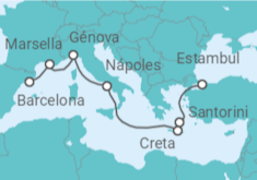 Itinerario del Crucero Francia, Italia, Grecia - MSC Cruceros