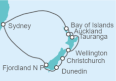 Itinerario del Crucero Nueva Zelanda, Australia - Princess Cruises