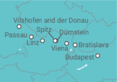 Itinerario del Crucero Desde Budapest (Hungría) a Vilshofen and der Donau (Alemania) - AmaWaterways