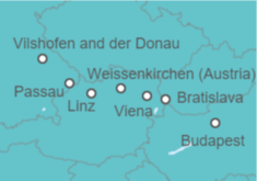 Itinerario del Crucero Desde Vilshofen and der Donau (Alemania) a Budapest (Hungría) - AmaWaterways