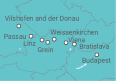 Itinerario del Crucero Desde Budapest (Hungría) a Vilshofen and der Donau (Alemania) - AmaWaterways