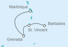 Itinerario del Crucero Bridgetown,Kingstown,Saint George,Fort de France - MSC Cruceros