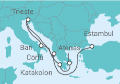 Itinerario del Crucero Grecia, Italia - MSC Cruceros