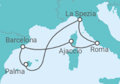 Itinerario del Crucero España, Italia, Francia - AIDA