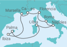 Itinerario del Crucero Italia, Francia, España - AIDA