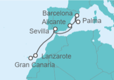 Itinerario del Crucero Islas Canarias - AIDA