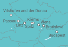 Itinerario del Crucero Desde Budapest (Hungría) a Vilshofen and der Donau (Alemania) - AmaWaterways