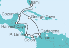 Itinerario del Crucero México, Costa Rica y Belice - NCL Norwegian Cruise Line