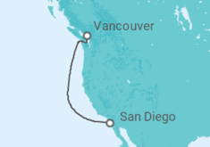 Itinerario del Crucero De Vancouver a San Diego - Disney Cruise Line