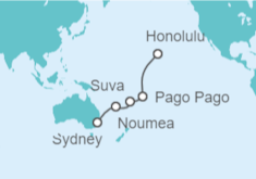 Itinerario del Crucero De Honululu a Sydney - Disney Cruise Line