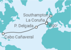 Itinerario del Crucero De Londres a Orlando - Disney Cruise Line