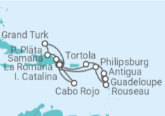 Itinerario del Crucero  Guadalupe, Antigua y Barbuda, Islas Vírgenes y República Dominicana, - Costa Cruceros