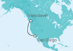 Itinerario del Crucero De San Diego a Vancouver - Disney Cruise Line