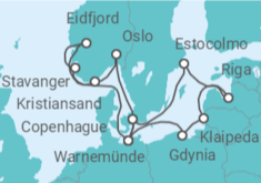 Itinerario del Crucero Fiordos Noruegos y capitales Bálticas - MSC Cruceros