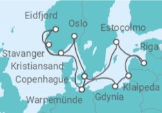 Itinerario del Crucero Fiordos Noruegos y capitales Bálticas - MSC Cruceros