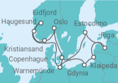 Itinerario del Crucero Fiordos Noruegos y capitales Bálticas - MSC Cruceros