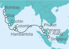 Itinerario del Crucero Desde Singapur a Bombay - Celebrity Cruises