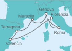 Itinerario del Crucero Redescubriendo el Mediterráneo TI 2025 - MSC Cruceros