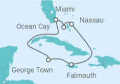 Itinerario del Crucero Miami y Caribe Occidental con bebidas - MSC Cruceros