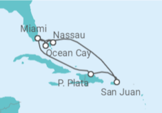 Itinerario del Crucero Bahamas, Puerto Rico y Ocean Cay TI - MSC Cruceros