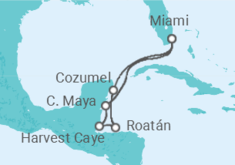 Itinerario del Crucero Harvest Caye, Cozumel y Roatán  - NCL Norwegian Cruise Line