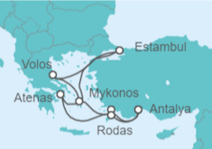 Itinerario del Crucero Mediterráneo Oriental y Estambul - AIDA