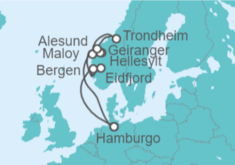 Itinerario del Crucero Fiordos Noruegos - AIDA