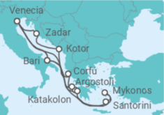 Itinerario del Crucero Italia, Grecia, Montenegro - Costa Cruceros