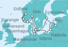 Itinerario del Crucero Fiordos Noruegos y Capitales Bálticas - MSC Cruceros