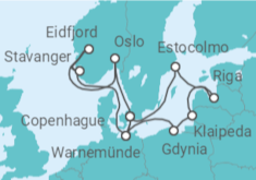 Itinerario del Crucero Fiordos Noruegos y Capitales Bálticas - MSC Cruceros