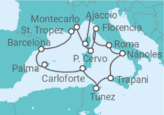 Itinerario del Crucero Italia, Túnez, España, Francia, Mónaco - Explora Journeys