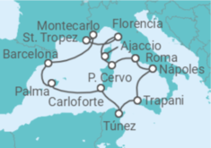 Itinerario del Crucero Italia, Túnez, España, Mónaco, Francia - Explora Journeys