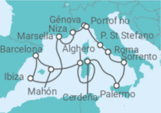 Itinerario del Crucero Italia, España, Francia - Explora Journeys