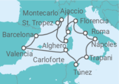 Itinerario del Crucero Italia, Túnez, España, Mónaco, Francia - Explora Journeys